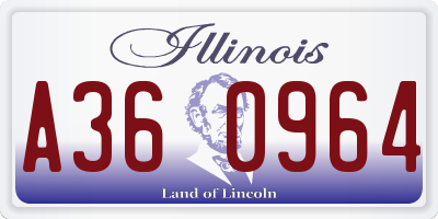 IL license plate A360964
