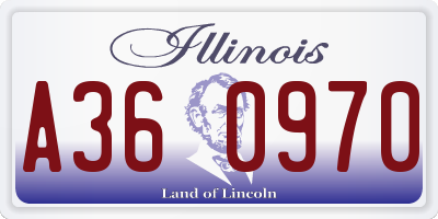 IL license plate A360970
