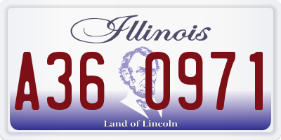 IL license plate A360971