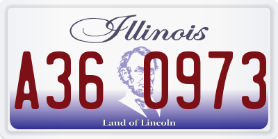 IL license plate A360973