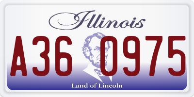 IL license plate A360975