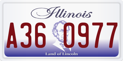 IL license plate A360977