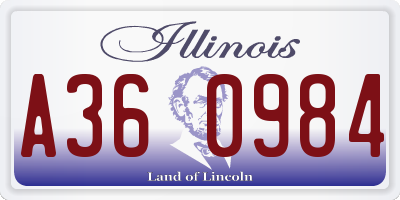 IL license plate A360984