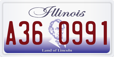 IL license plate A360991