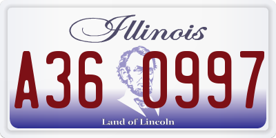 IL license plate A360997