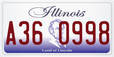 IL license plate A360998