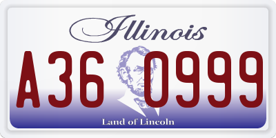 IL license plate A360999