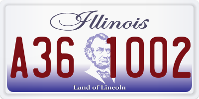 IL license plate A361002