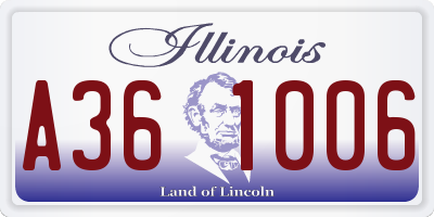 IL license plate A361006