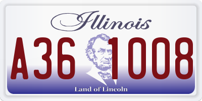 IL license plate A361008