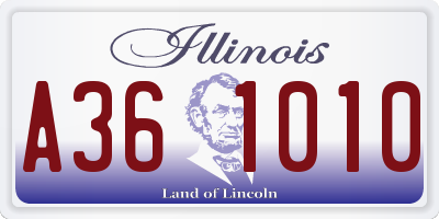 IL license plate A361010