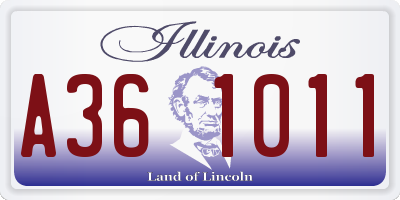 IL license plate A361011