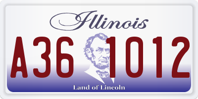 IL license plate A361012