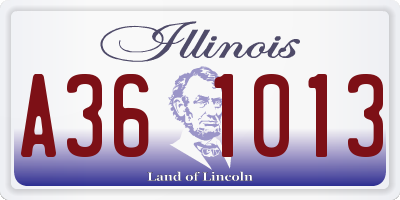 IL license plate A361013