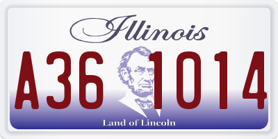 IL license plate A361014