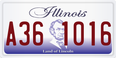 IL license plate A361016