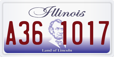 IL license plate A361017