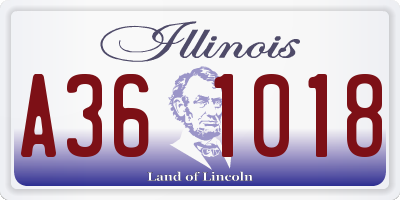 IL license plate A361018