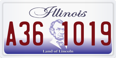 IL license plate A361019
