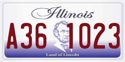 IL license plate A361023
