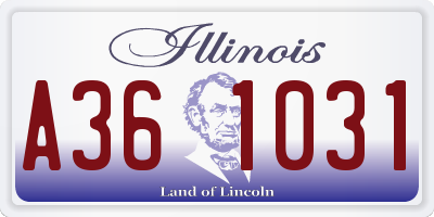IL license plate A361031
