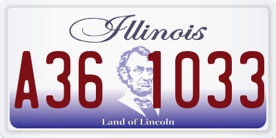 IL license plate A361033