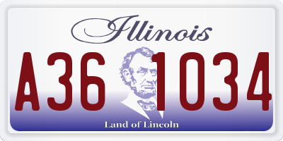IL license plate A361034