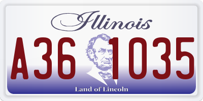 IL license plate A361035