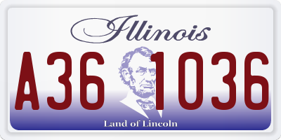 IL license plate A361036