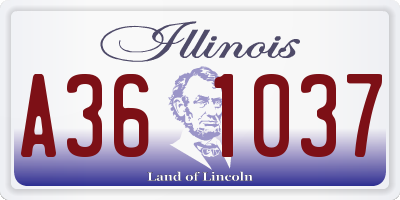 IL license plate A361037