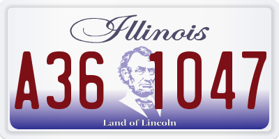 IL license plate A361047