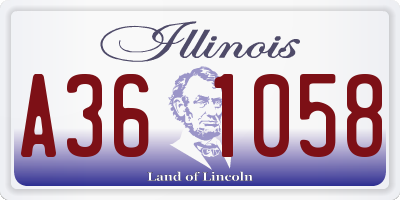 IL license plate A361058