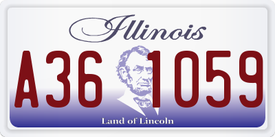 IL license plate A361059