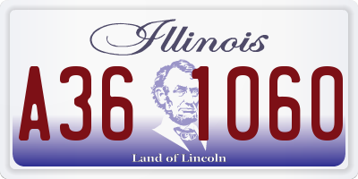 IL license plate A361060