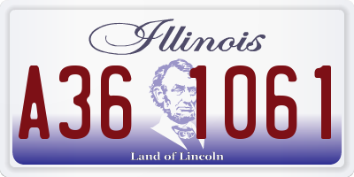 IL license plate A361061