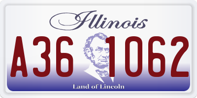 IL license plate A361062