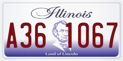 IL license plate A361067