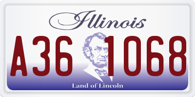 IL license plate A361068