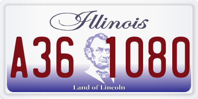 IL license plate A361080