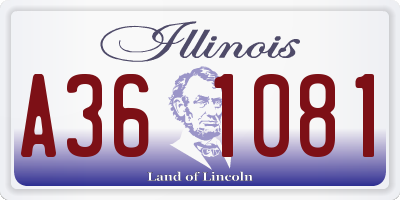 IL license plate A361081