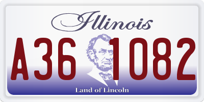 IL license plate A361082
