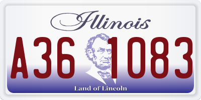 IL license plate A361083
