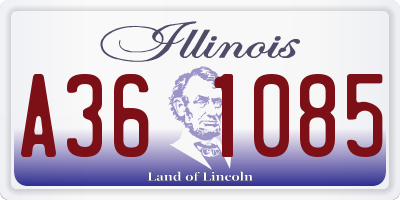 IL license plate A361085