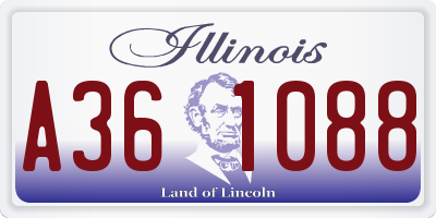 IL license plate A361088