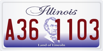 IL license plate A361103