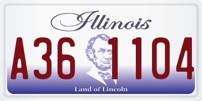 IL license plate A361104