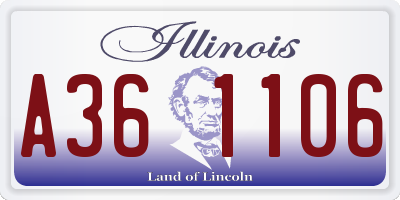 IL license plate A361106