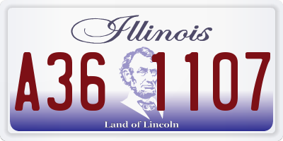 IL license plate A361107