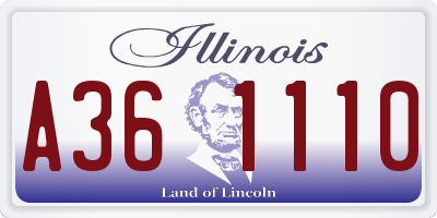 IL license plate A361110