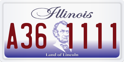 IL license plate A361111